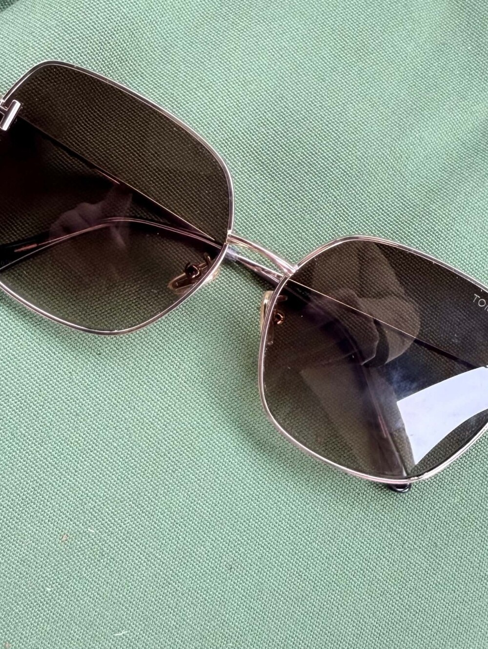 Tom Ford Women's Square Sunglasses in Silver Frame with Black Gradient Lenses